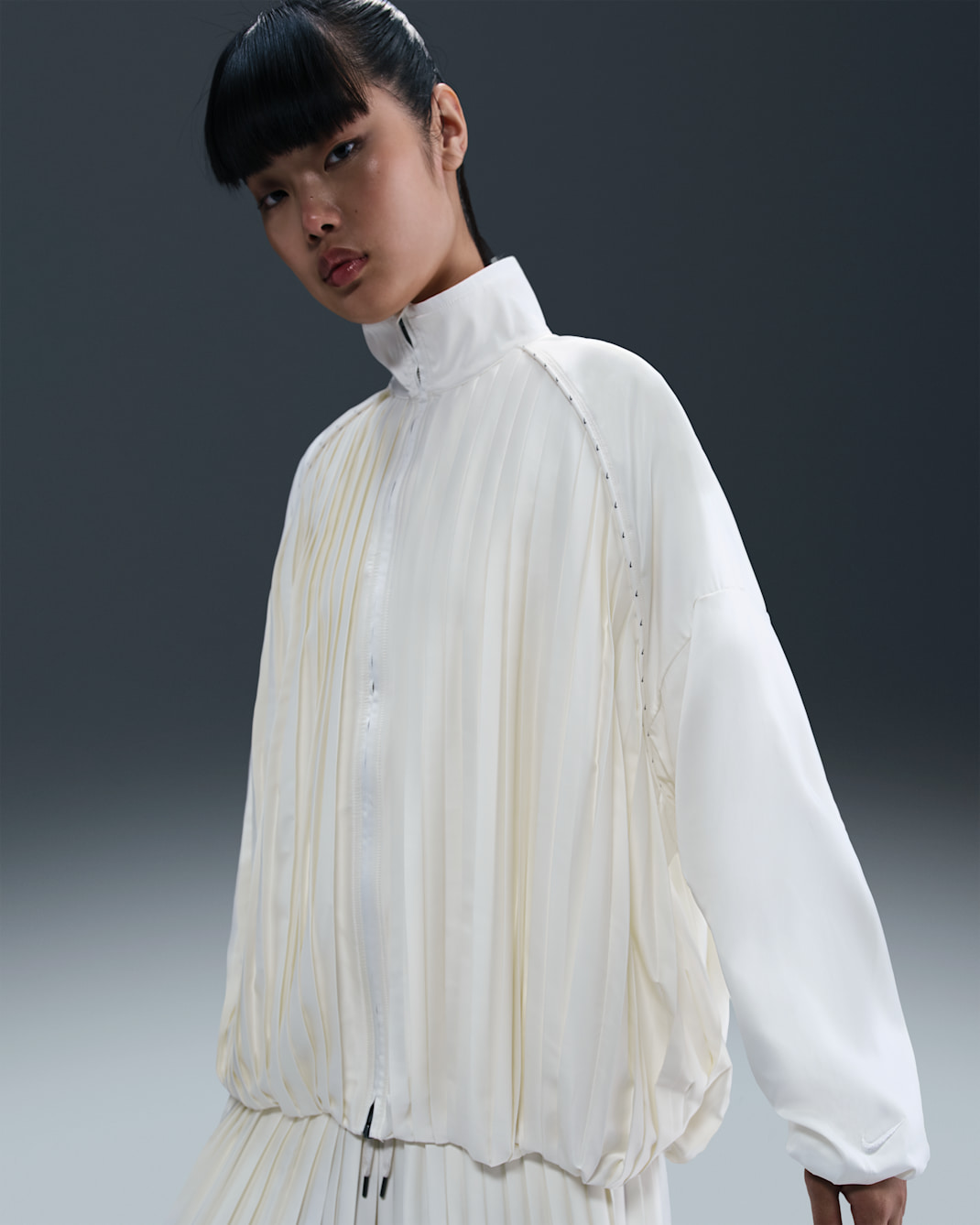 Nike Sportswear Collection Women's Pleated Tracksuit Jacket - Sail/Sail