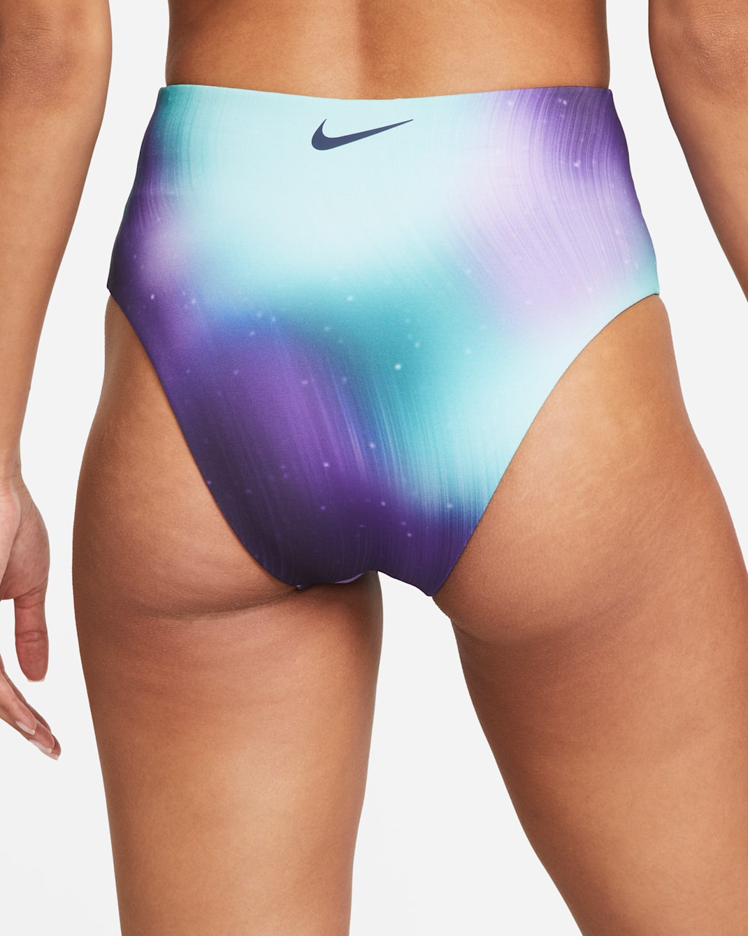Prenda para la parte inferior de natación de cintura alta reversible para mujer Nike Aurora Borealis - Morado pulso/Morado psíquico/Azul marino medianoche/Negro