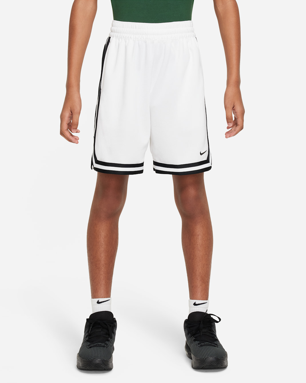 ナイキ Dri-FIT DNA ジュニア (ボーイズ) バスケットボールショートパンツ - ホワイト/ブラック