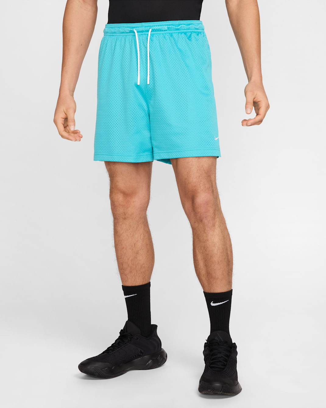 Shorts de básquetbol Nike de malla Dri-FIT de 13 cm para hombre - Cactus empolvado/Blanco