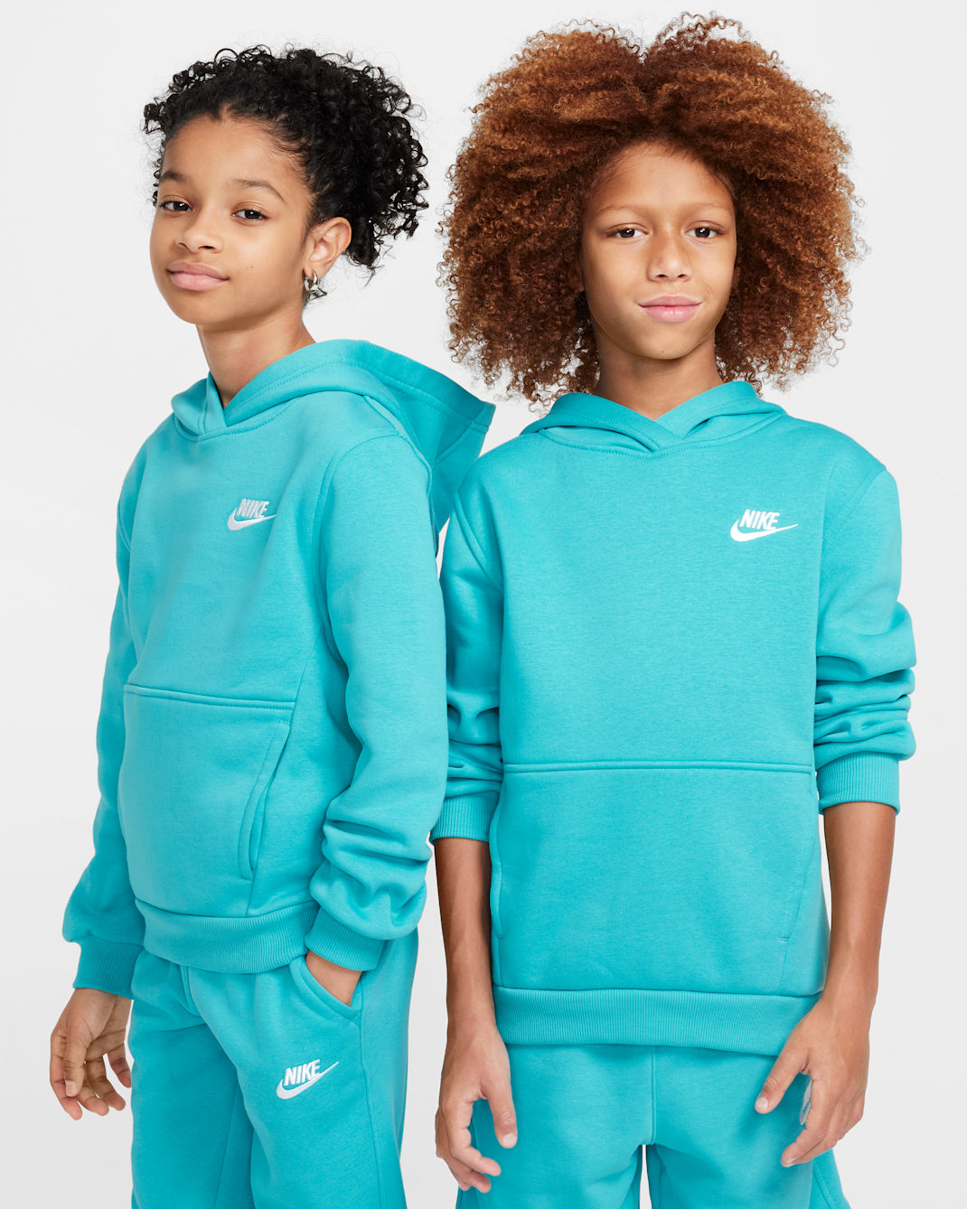 Nike Sportswear Club Fleece Big Kids' Pullover Hoodie - Dusty Cactus/White