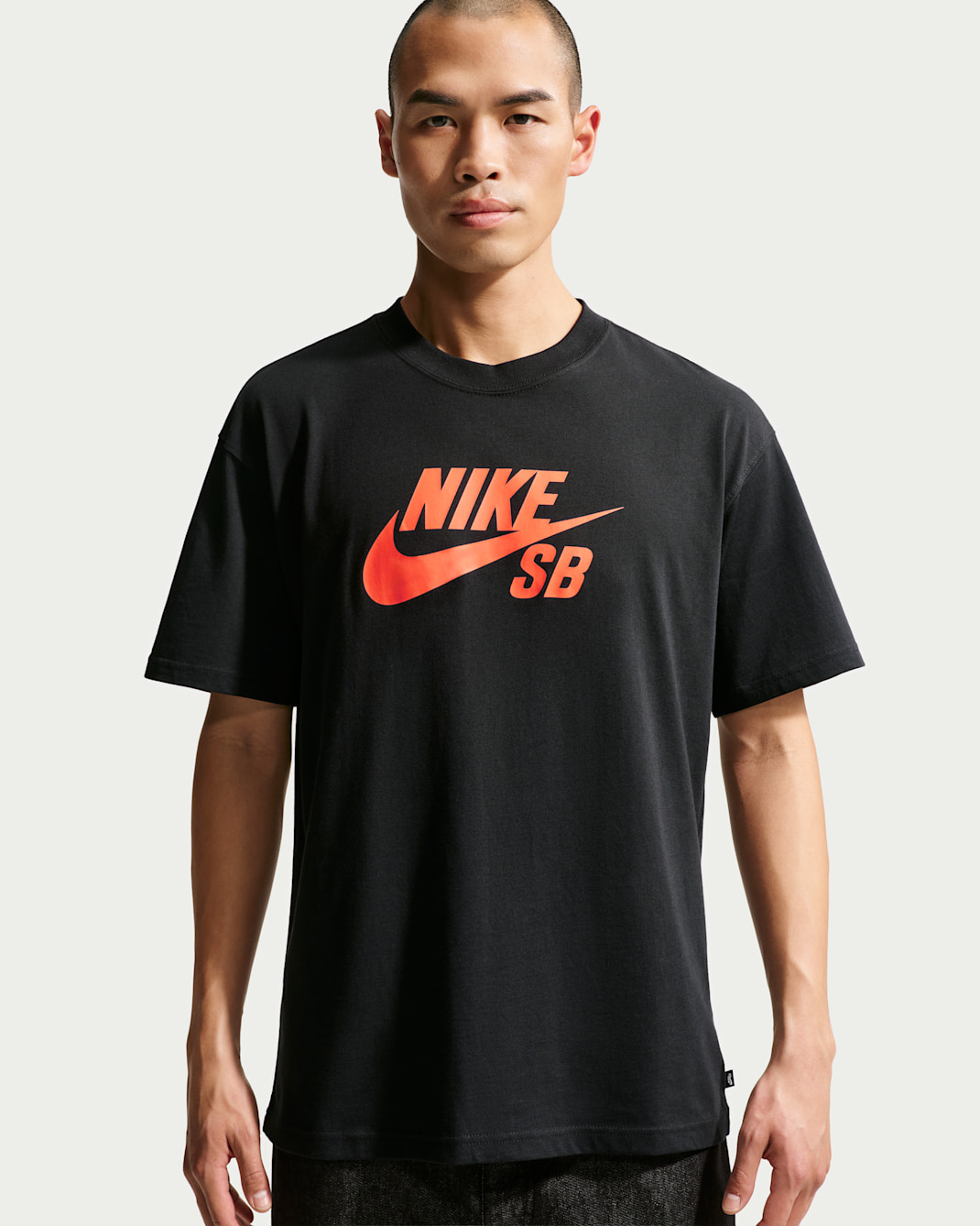 Nike SB Logo Skate T-Shirt - Black/Safety Orange