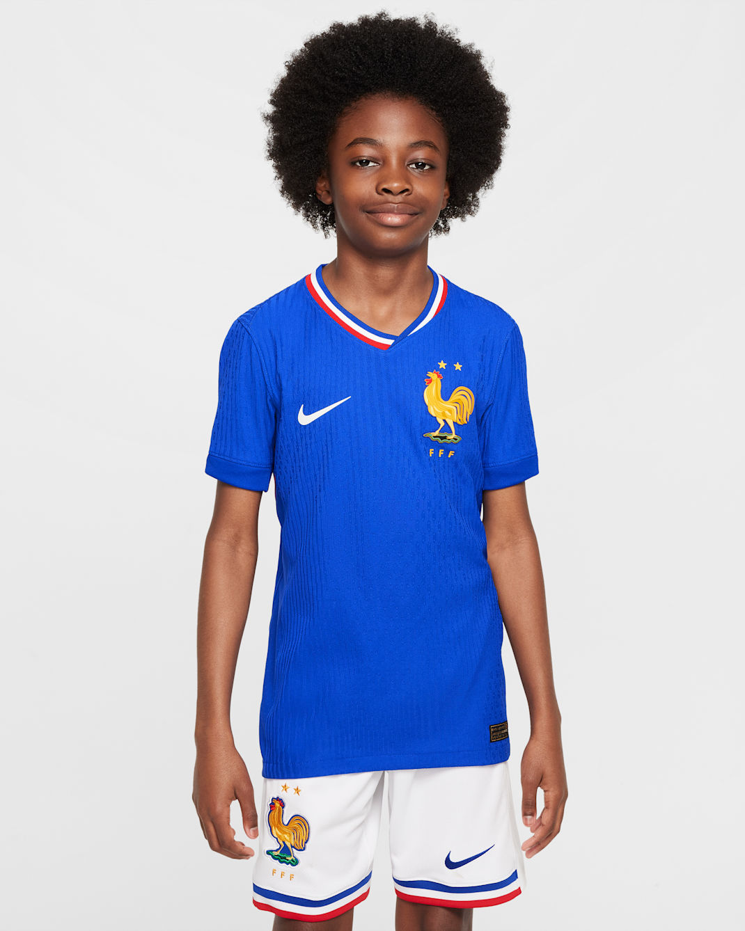 Fotbollströja FFF (herrar) 2024/25 Match (hemmaställ) Nike Dri-FIT ADV Authentic för ungdom - Bright Blue/University Red/Vit