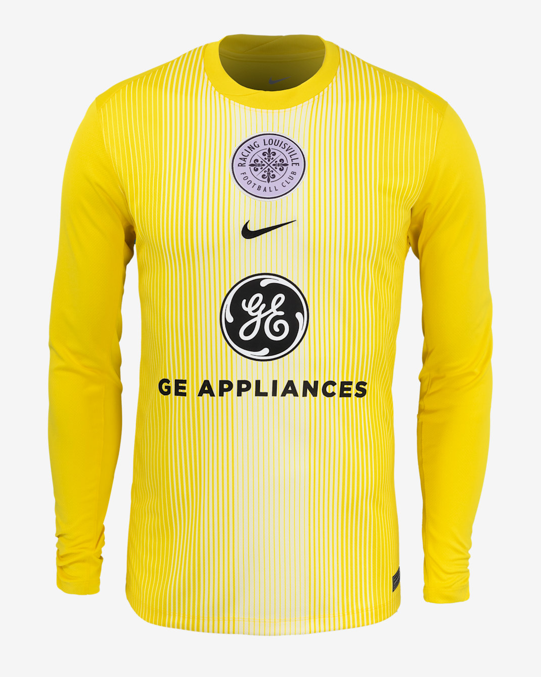 Jersey Nike de la NWSL Replica del Racing Louisville FC portero 2025 Stadium para hombre - Leche de coco/Relámpago