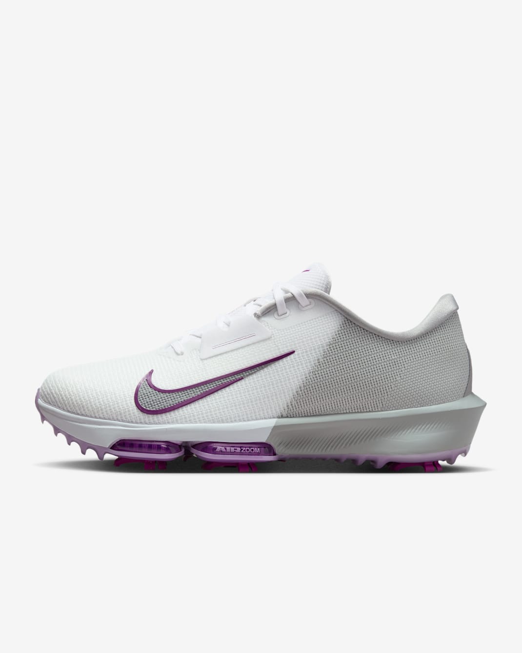 Nike Air Zoom Infinity Tour 2 Golf Shoes (Wide) - White/Light Smoke Grey/Vivid Purple