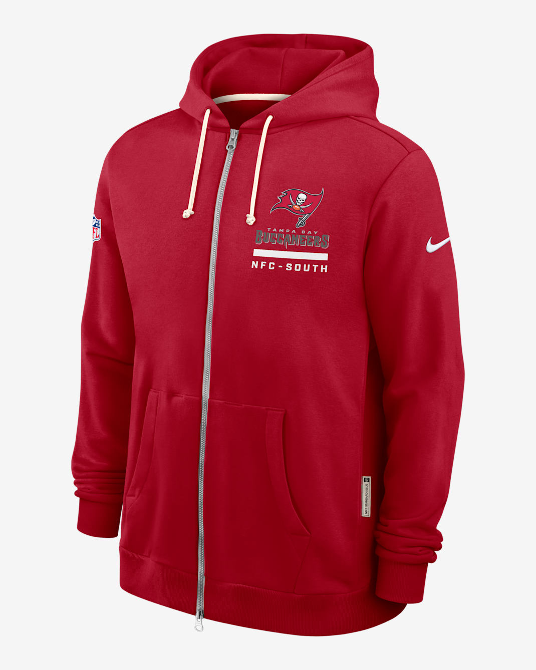 Sudadera con gorro Nike Dri-FIT de la NFL de cierre completo para hombre Tampa Bay Buccaneers Utility Player Sideline - Rojo