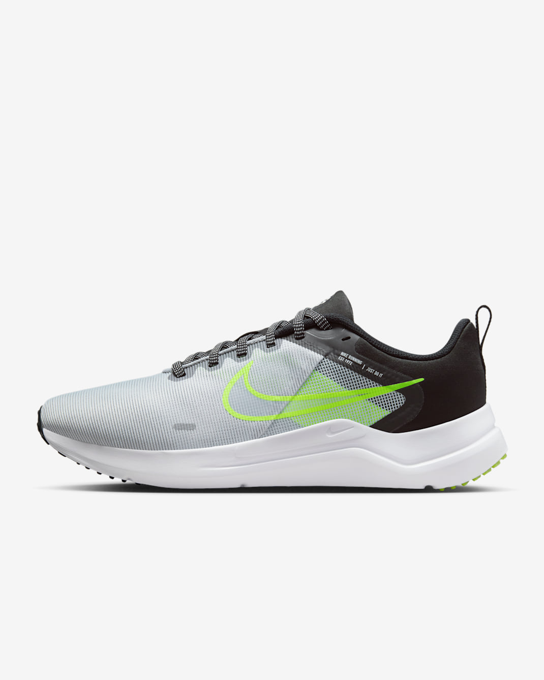 Nike Downshifter 12 男款路跑鞋 - Wolf Grey/黑色/Volt/白色