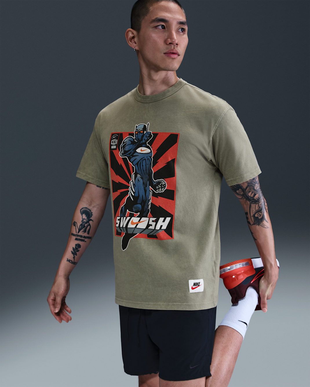 Nike Men's Max90 Fitness T-Shirt - Light Army