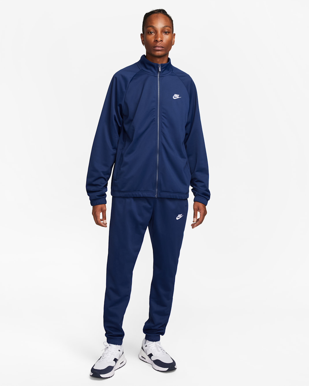 Conjunto de entrenamiento de tejido de poliéster para hombre Nike Club - Azul marino medianoche/Blanco