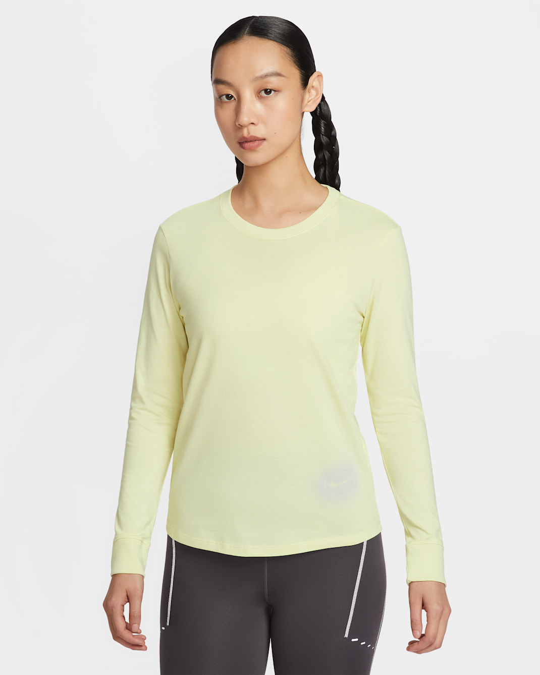 Nike Women's Long-Sleeve Running T-Shirt - Life Lime/Oxygen Purple