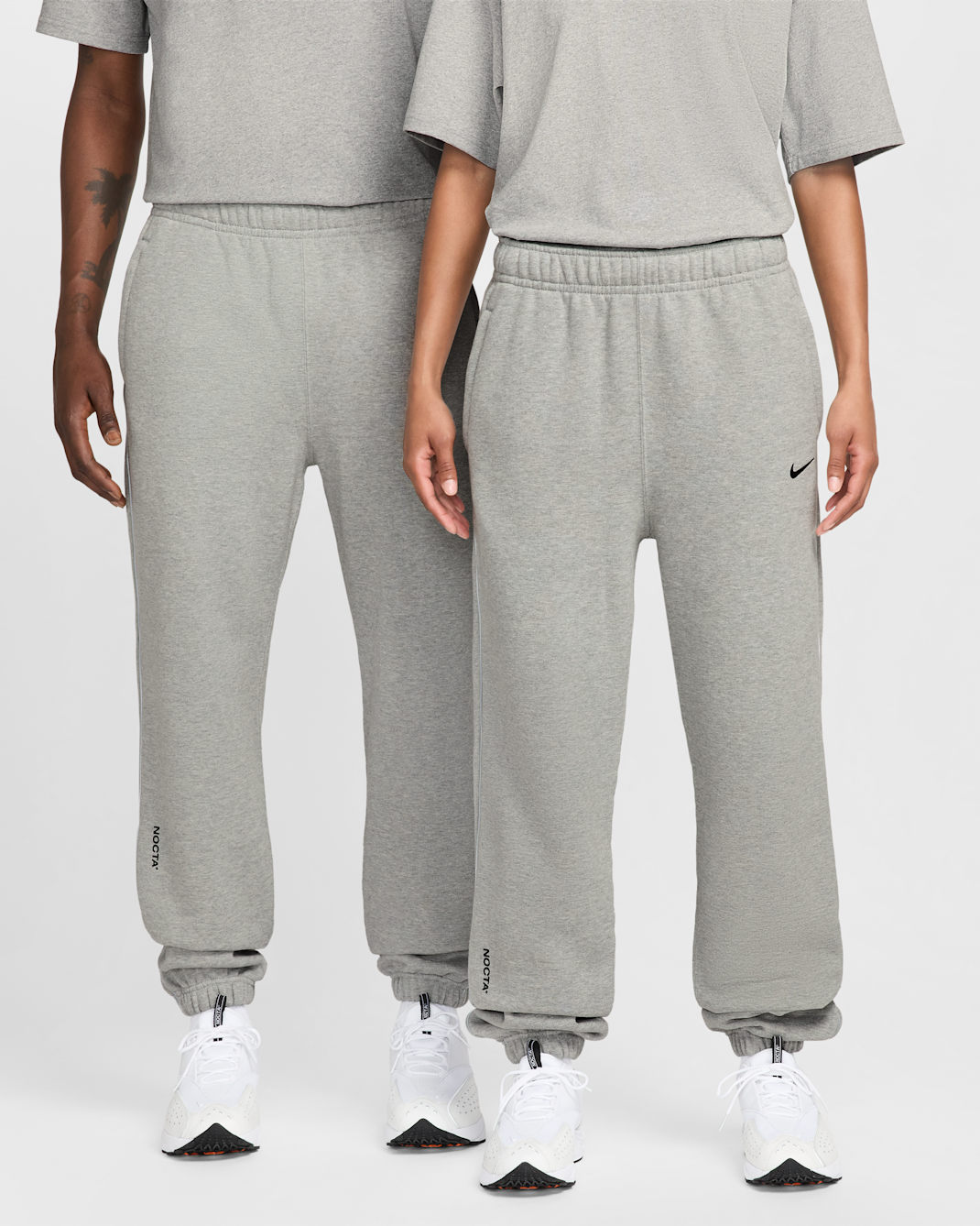 NOCTA NOCTA CS sweatpants i fleece - Dark Grey Heather/Matte Silver/Svart