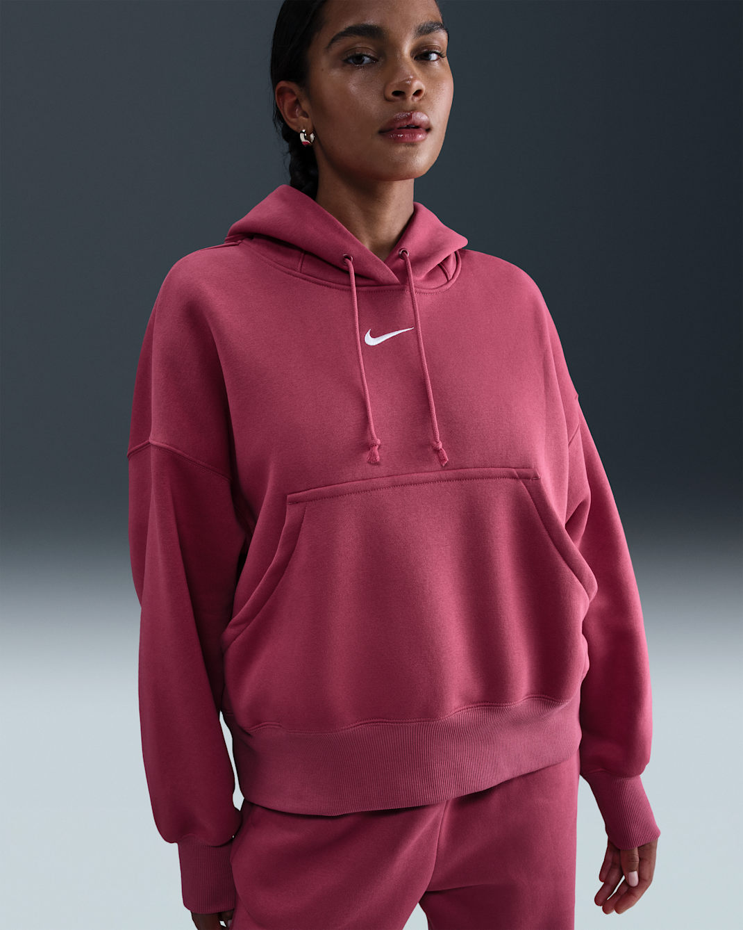 Nike Sportswear Phoenix Fleece Women's Over-Oversized Pullover Hoodie - Sweet Beet/Sail