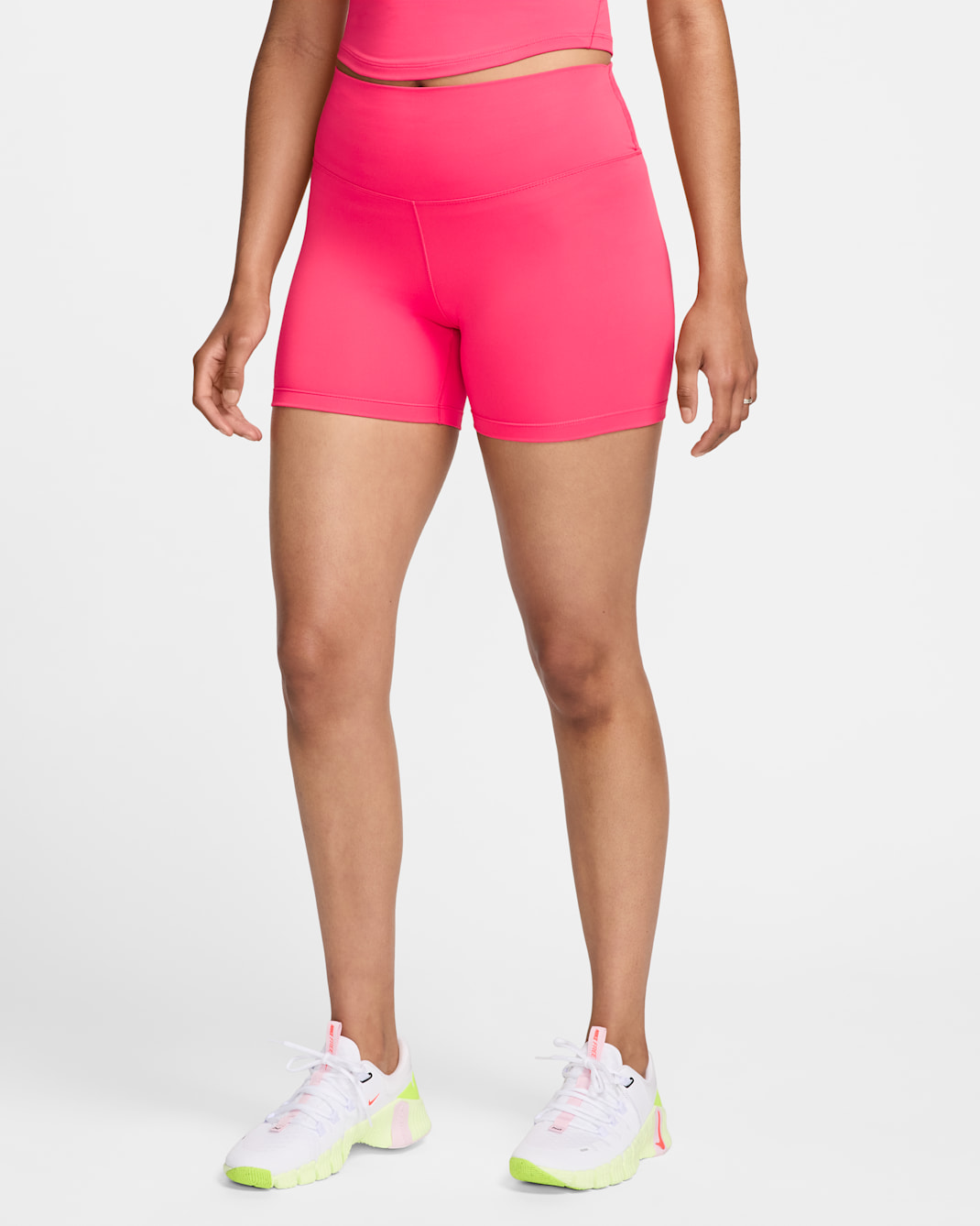 Shorts de ciclismo de tiro alto de 13 cm para mujer Nike One - Rosa margarita/Negro