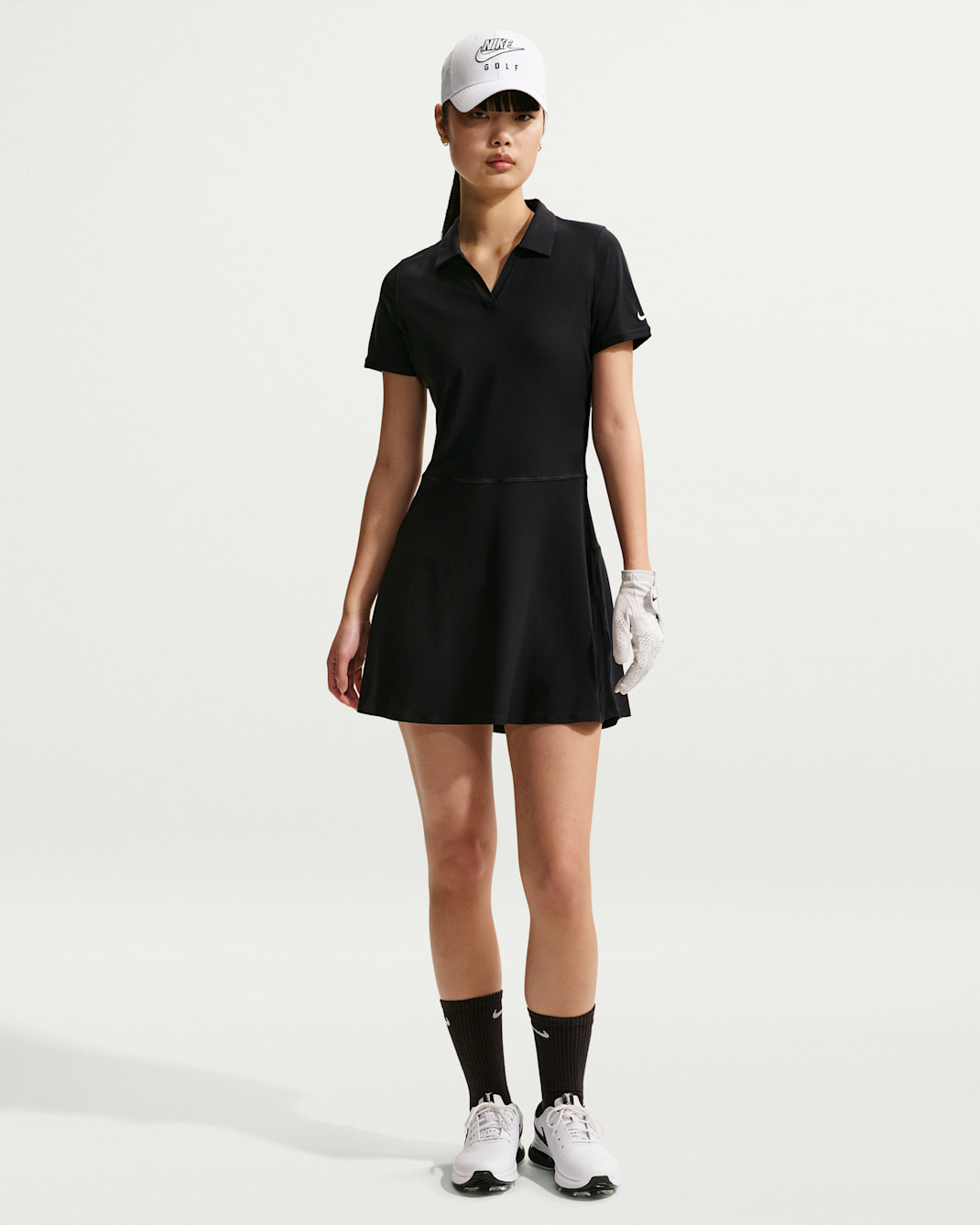Nike Victory Women's Dri-FIT Golf Polo Dress - Black/White