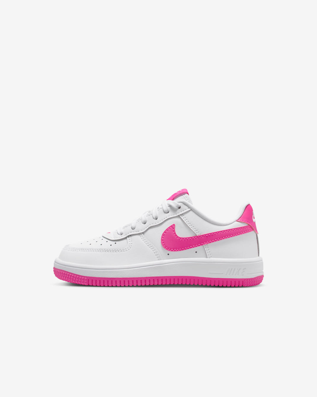 Nike Force 1 Low Little Kids' Shoes - White/Laser Fuchsia