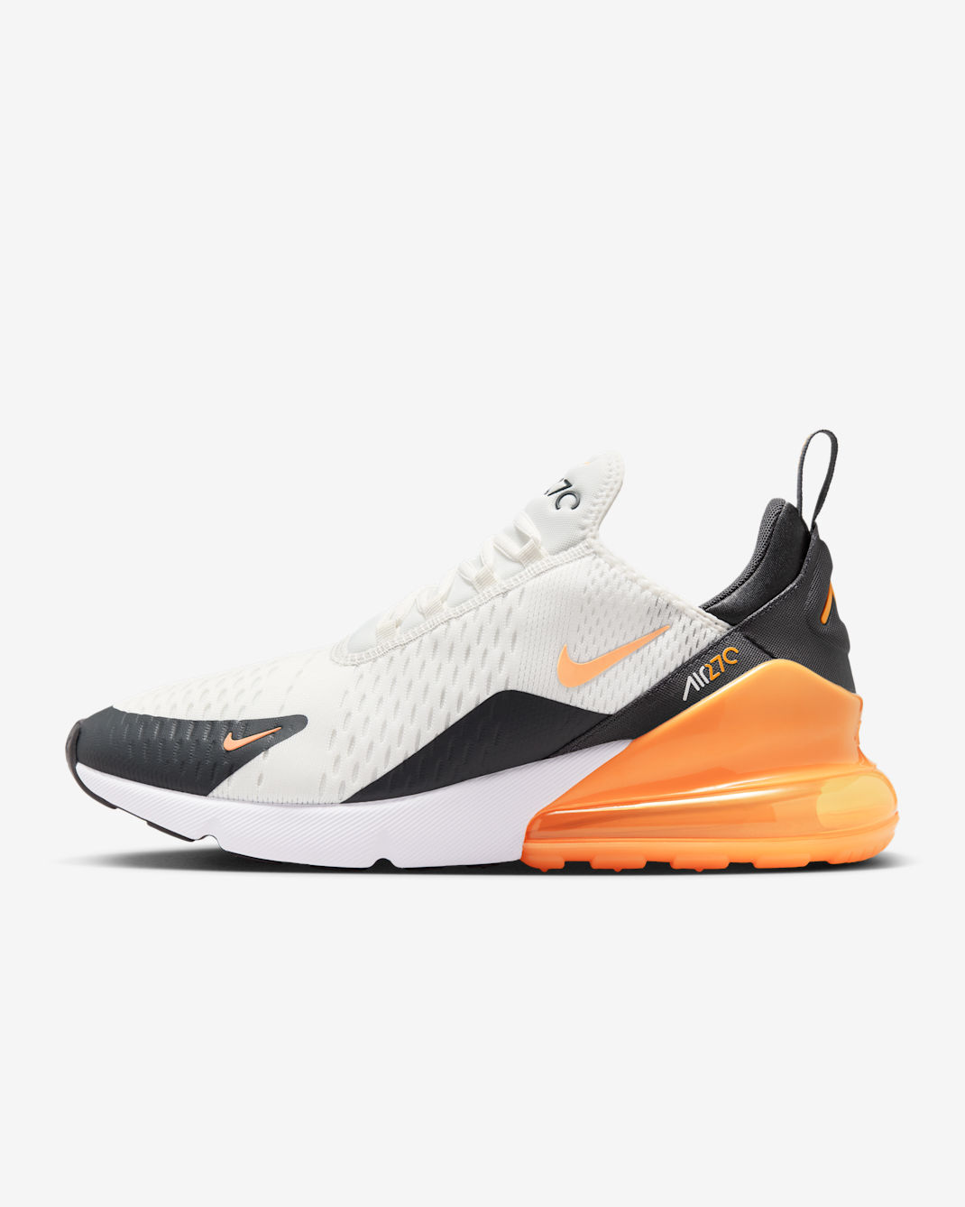 Tenis para hombre Nike Air Max 270 - Blanco cumbre/Antracita/Blanco/Naranja láser