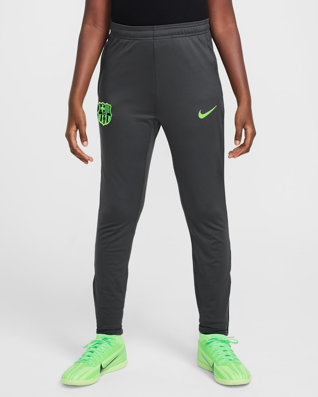 3e pantalon de foot Nike Dri-FIT FC Barcelona Strike pour ado - Anthracite/Old Royal/Lime Blast