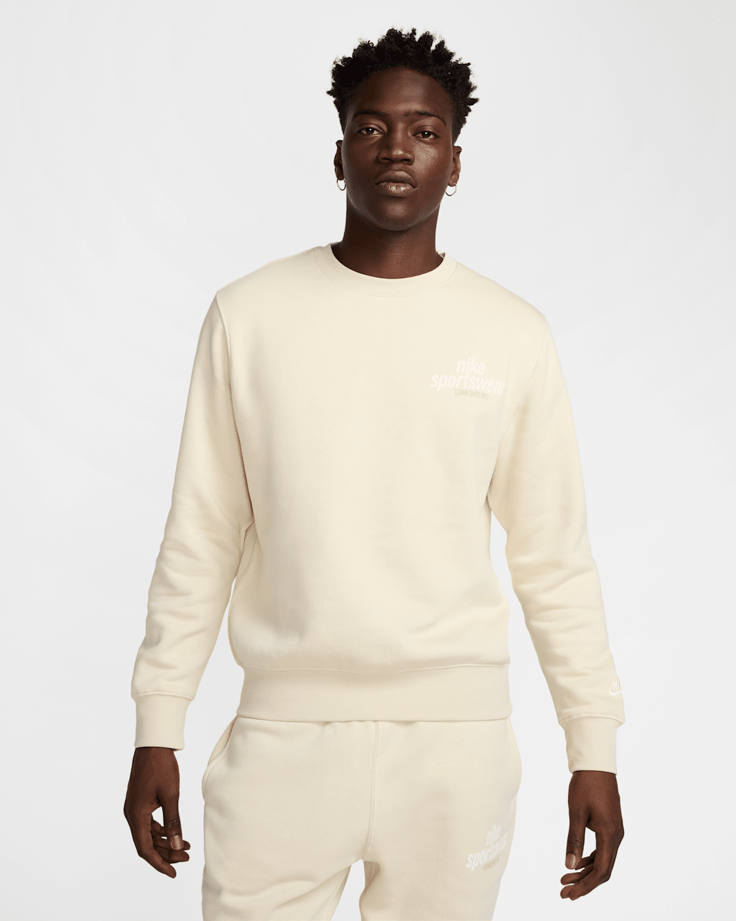 Nike Club Men's Fleece Crew - Light Khaki/Light Khaki/Sail