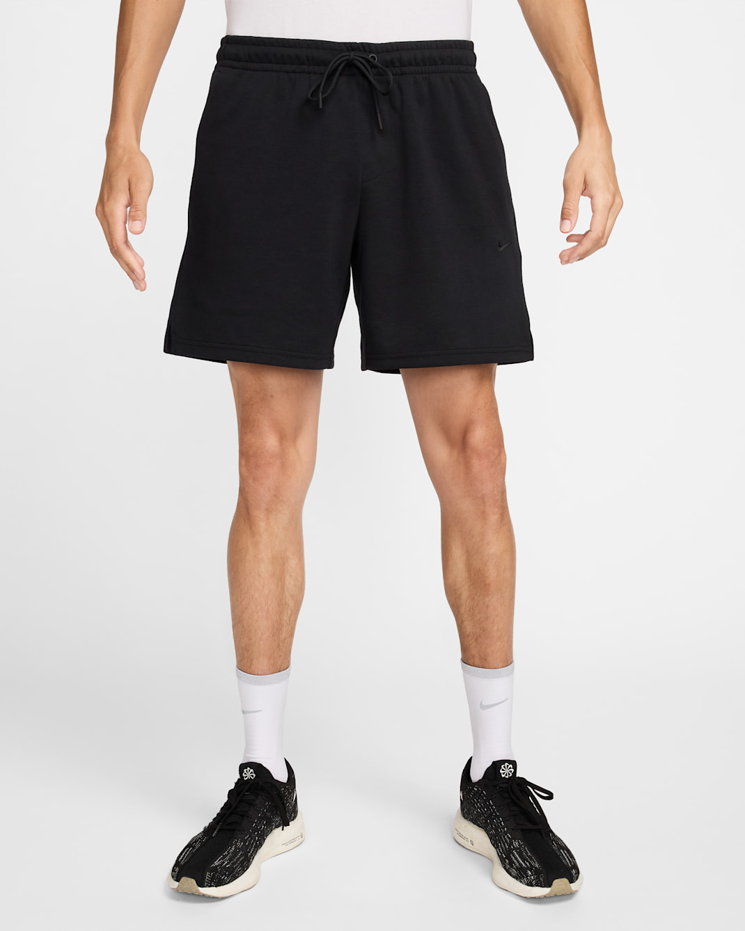 Ανδρικό σορτς υψηλών επιδόσεων Dri-FIT χωρίς υλικό επένδυσης Nike Primary Fleece 18 cm - Μαύρο/Μαύρο