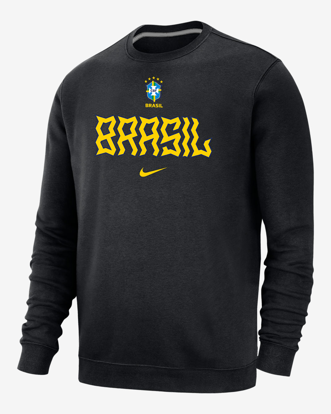 Brazil Club Fleece Men's Crew-Neck Sweatshirt - Black