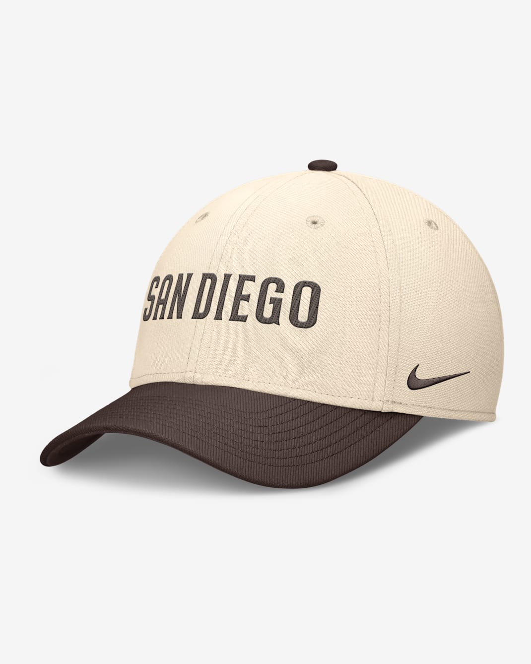 Gorra Nike Dri-FIT de la MLB para hombre San Diego Padres Statement Rise Swoosh - Natural