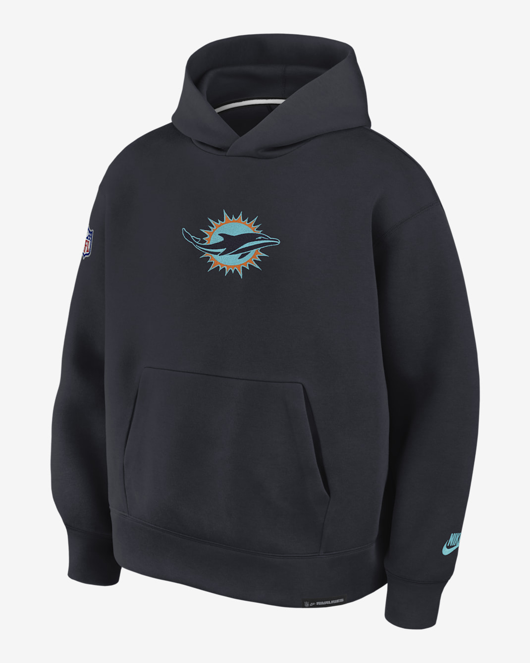 Miami Dolphins Rivalries Collection Oversized Tech Fleece Men's Nike NFL Pullover Hoodie - Navy