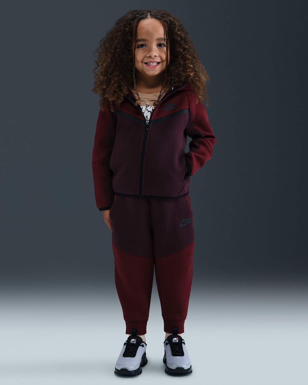 Conjunto de 2 piezas de sudadera de cierre completo Tech Fleece infantil Nike Sportswear - Rojo universitario