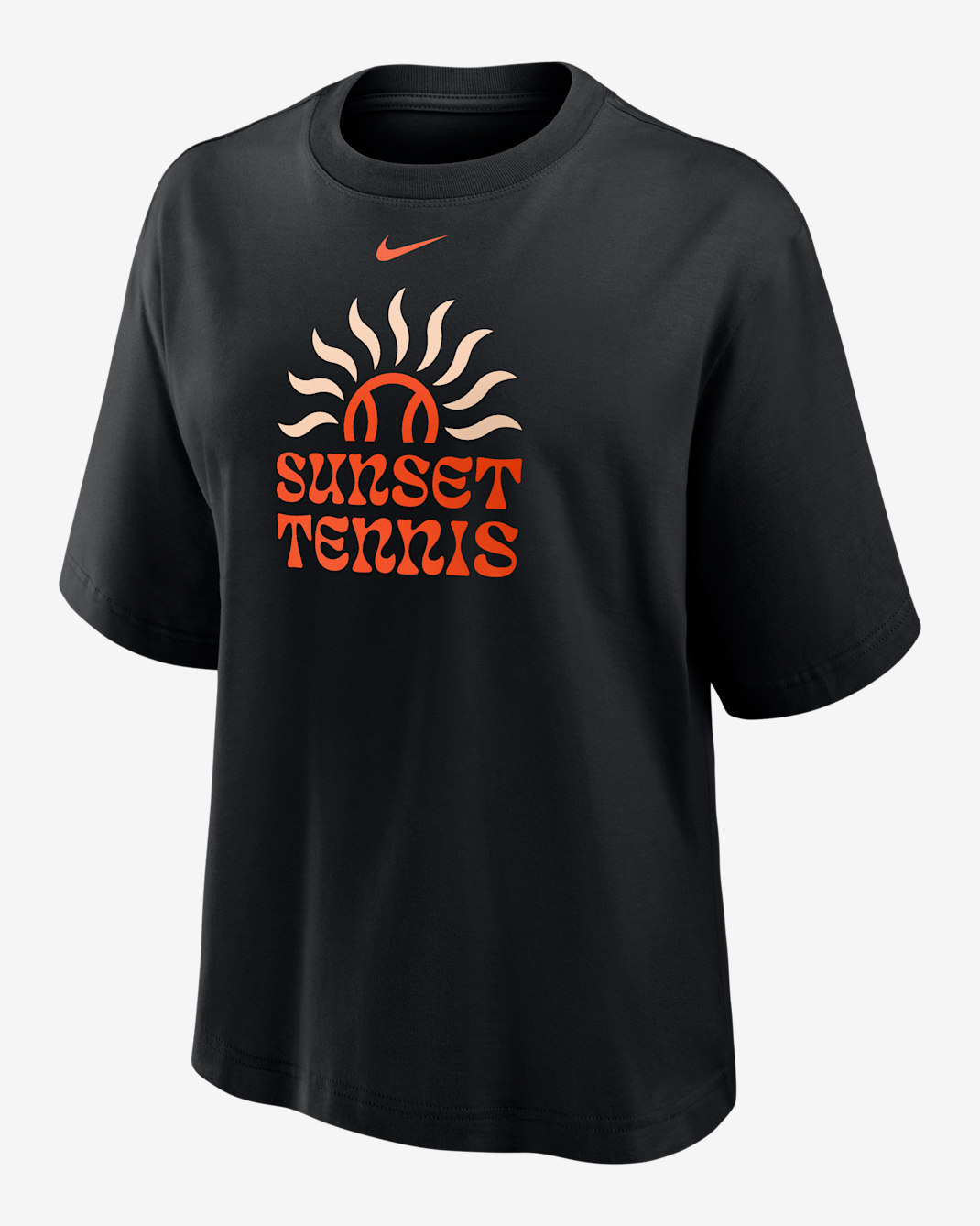 Playera de tenis de corte cuadrado para mujer Nike - Negro