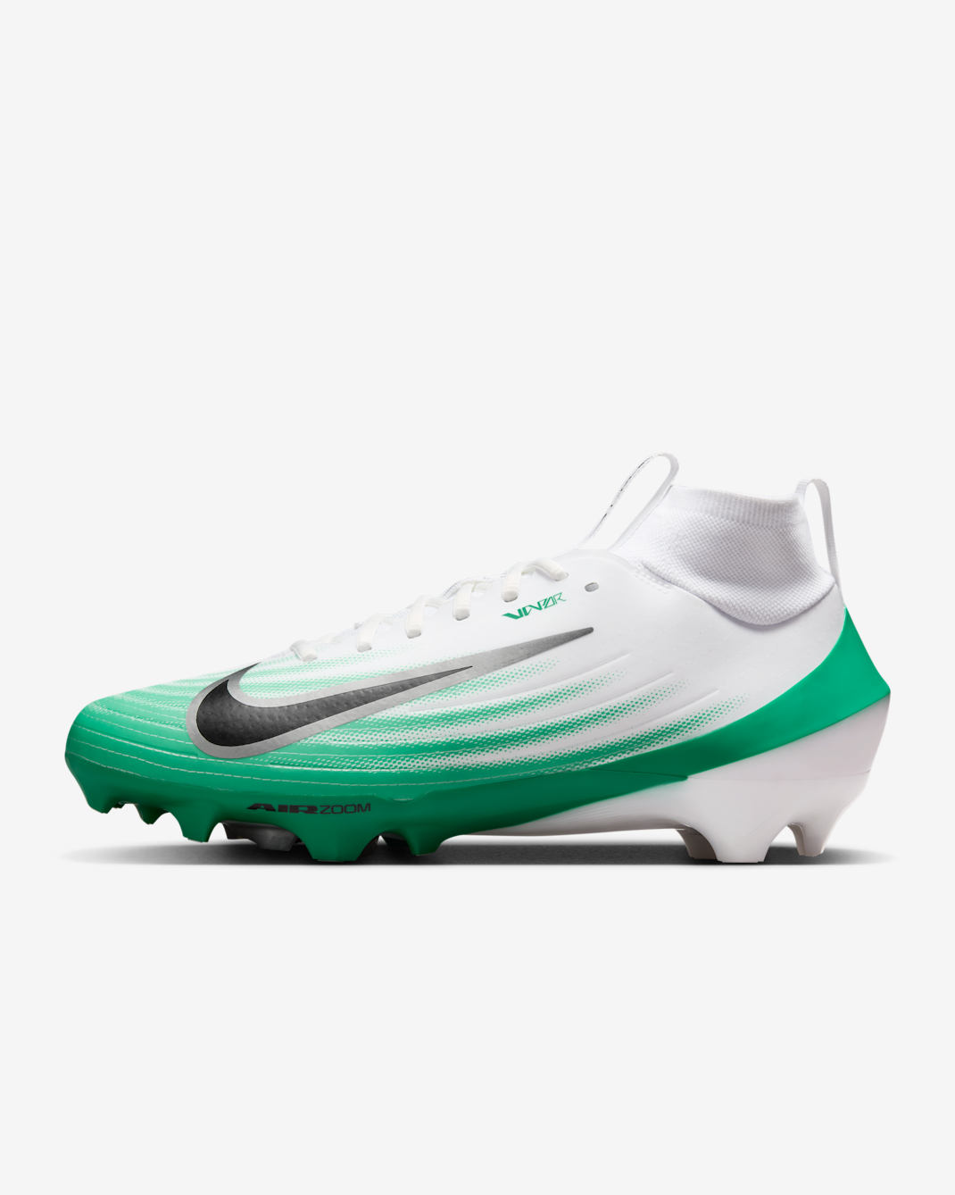 Nike Vapor Pro 1 Football Cleats - White/Stadium Green/Metallic Silver/Black