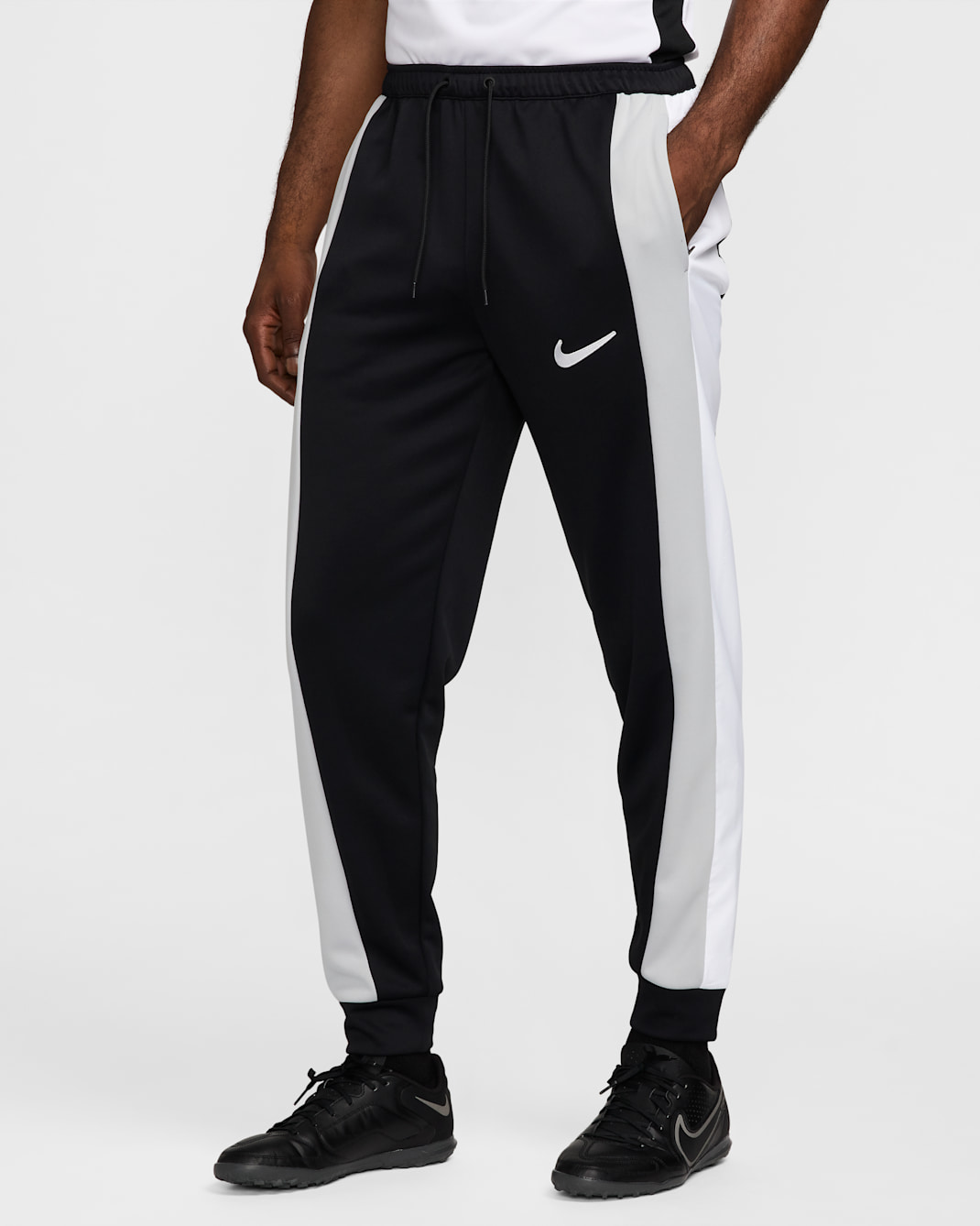 Nike Academy Men's Dri-FIT Soccer Track Pants - Black/White/Light Smoke Grey/White