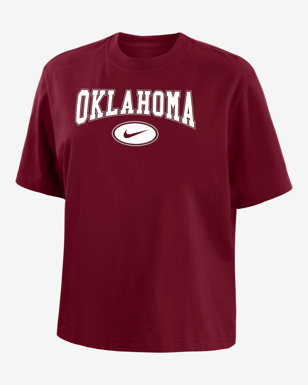 Oklahoma Women's Nike College Boxy T-Shirt - Crimson