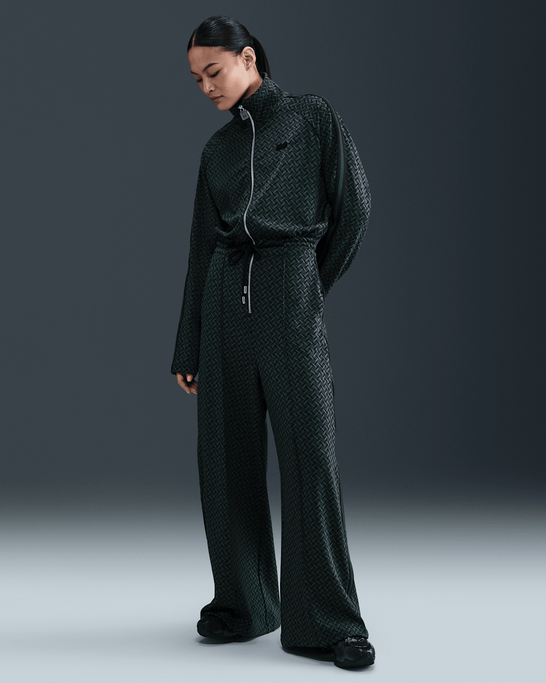 Naomi Osaka Women's Jacquard Jumpsuit - Seaweed/Black/Black