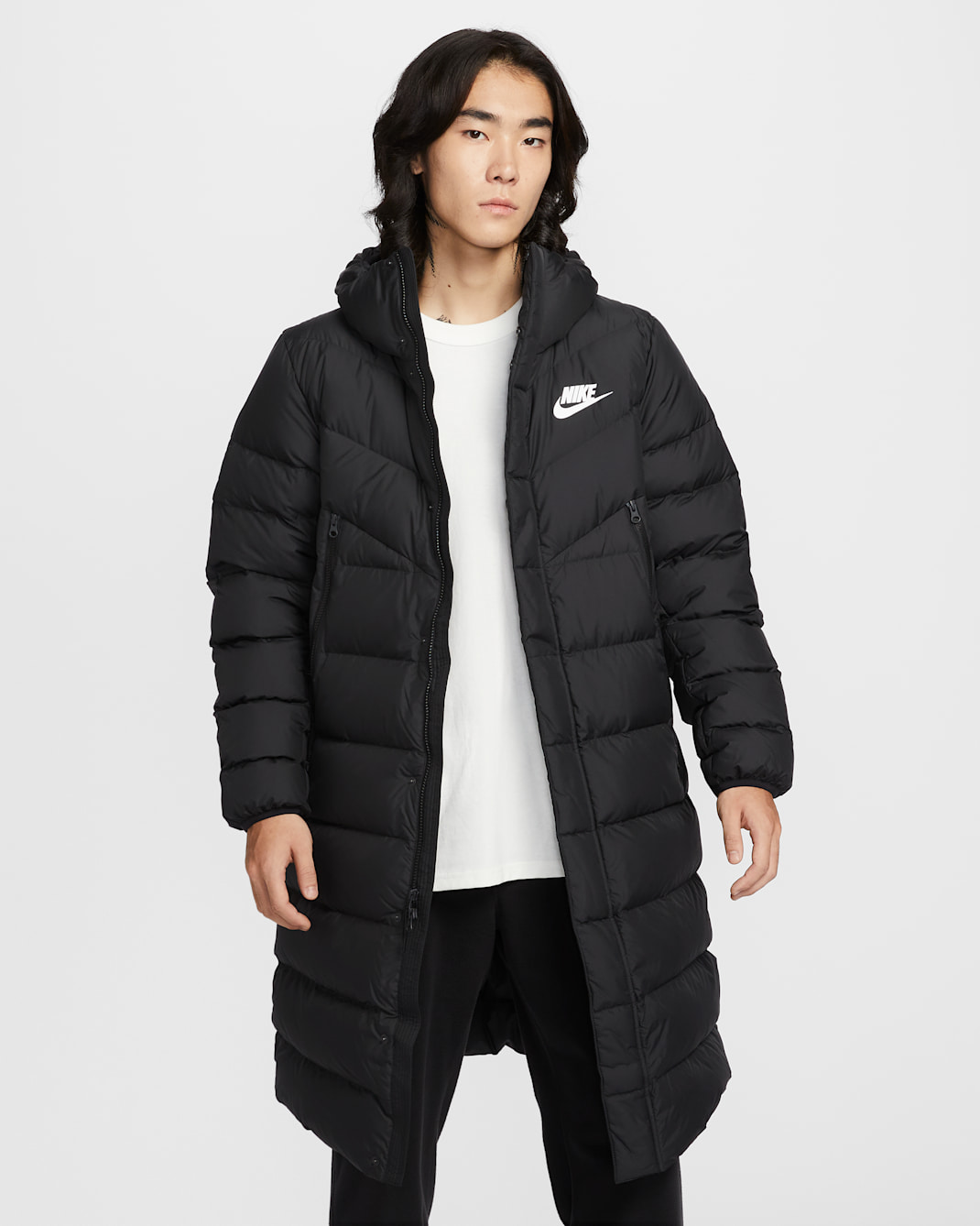 ナイキ スポーツウェア メンズ ダウン ウィンドランナー パーカー - ブラック/ブラック/ブラック/ホワイト