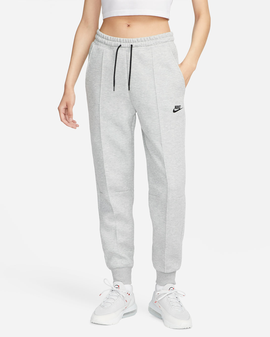 Nike Sportswear Tech Fleece Women's Mid-Rise Joggers - Dark Grey Heather/Black