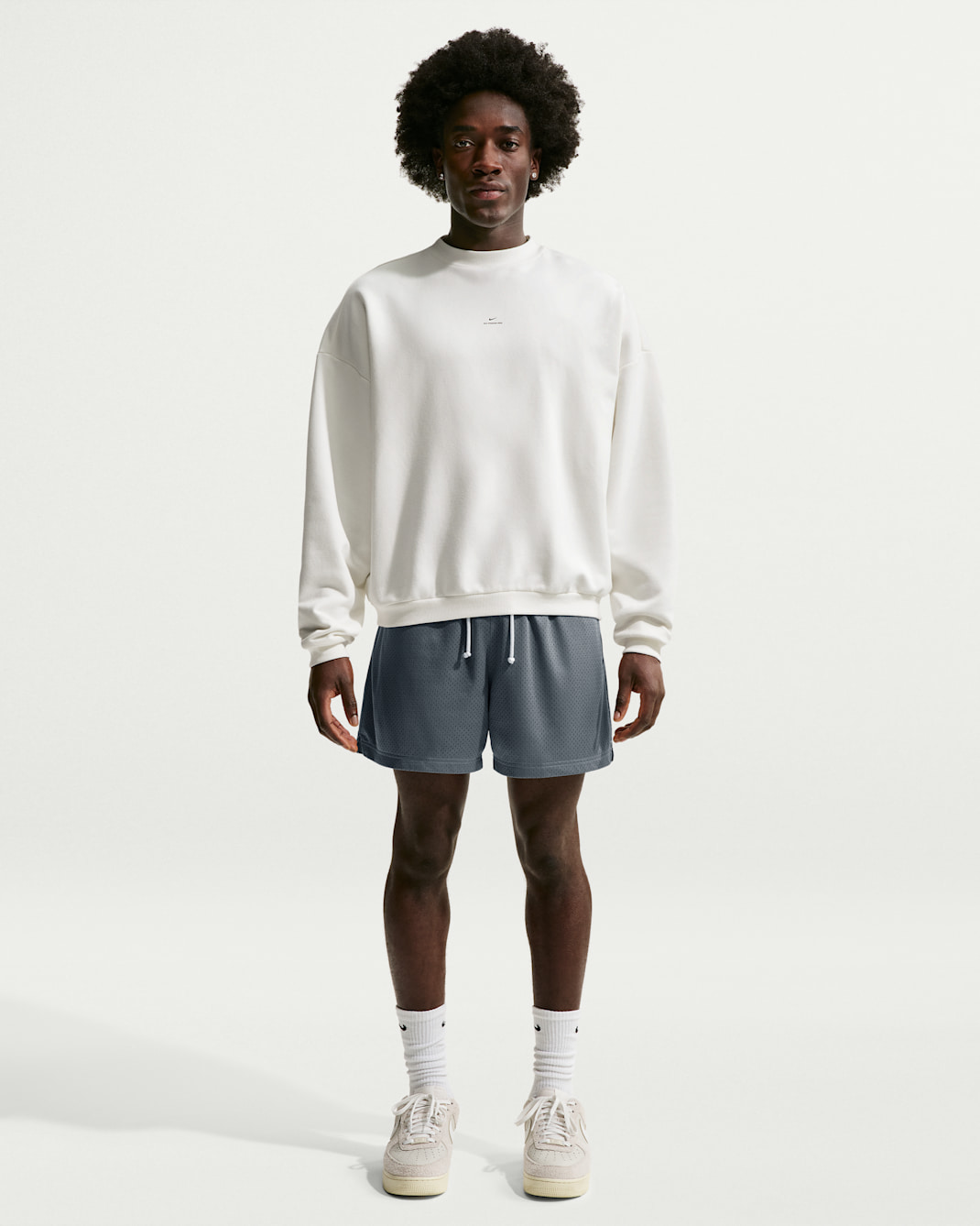 Nike Standard Issue Men's 5" Practice Mesh Basketball Shorts - Cool Grey/Pale Ivory/Black