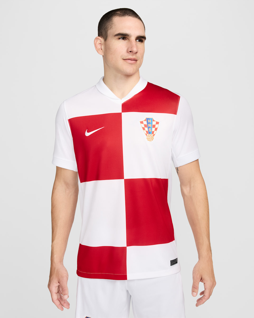 Kroatien 2024/25 Stadium Home Nike Replika Fußballtrikot mit Dri-FIT-Technologie für Herren - Weiß/University Red/Weiß