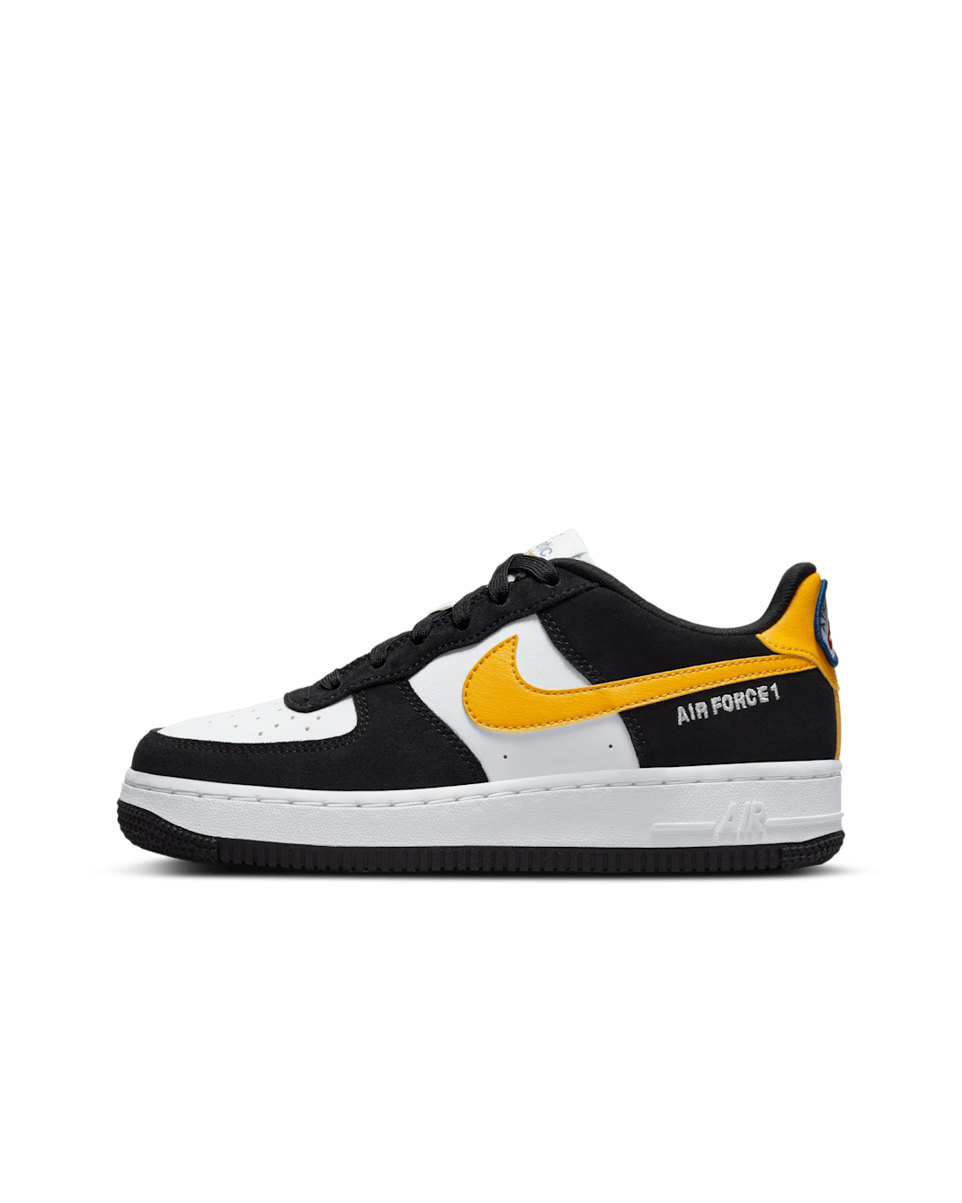 Nike Air Force 1 LV8 Older Kids' Shoes - Black/White/Black/Dark Sulphur