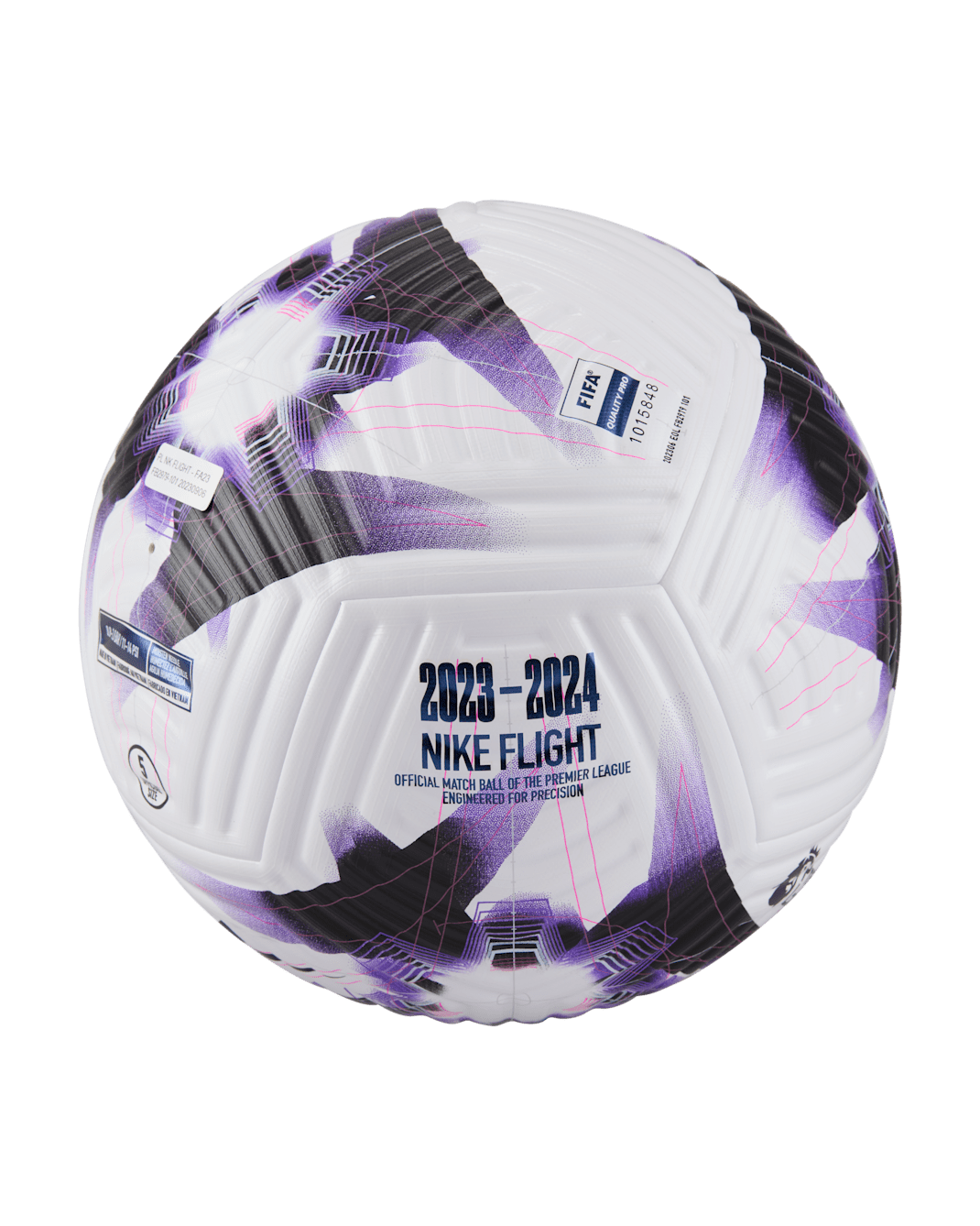 Premier League Flight Soccer Ball - White/Fierce Purple/White