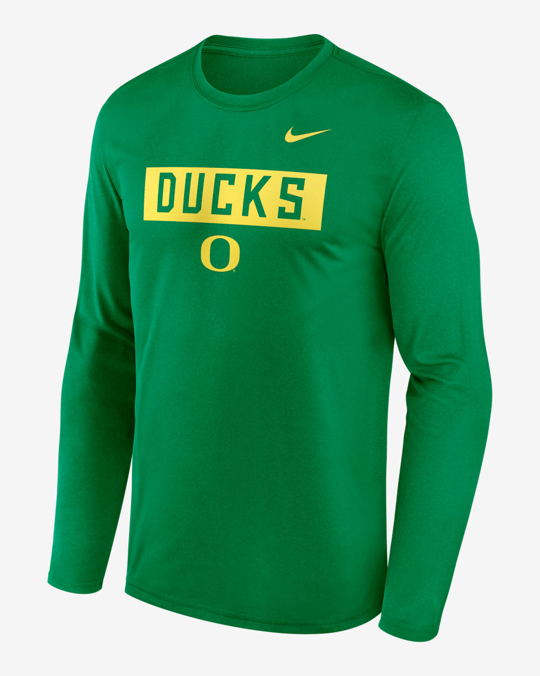 Oregon Primetime Legend 2-Hit Men's Nike Dri-FIT College Long-Sleeve T-Shirt - Apple Green