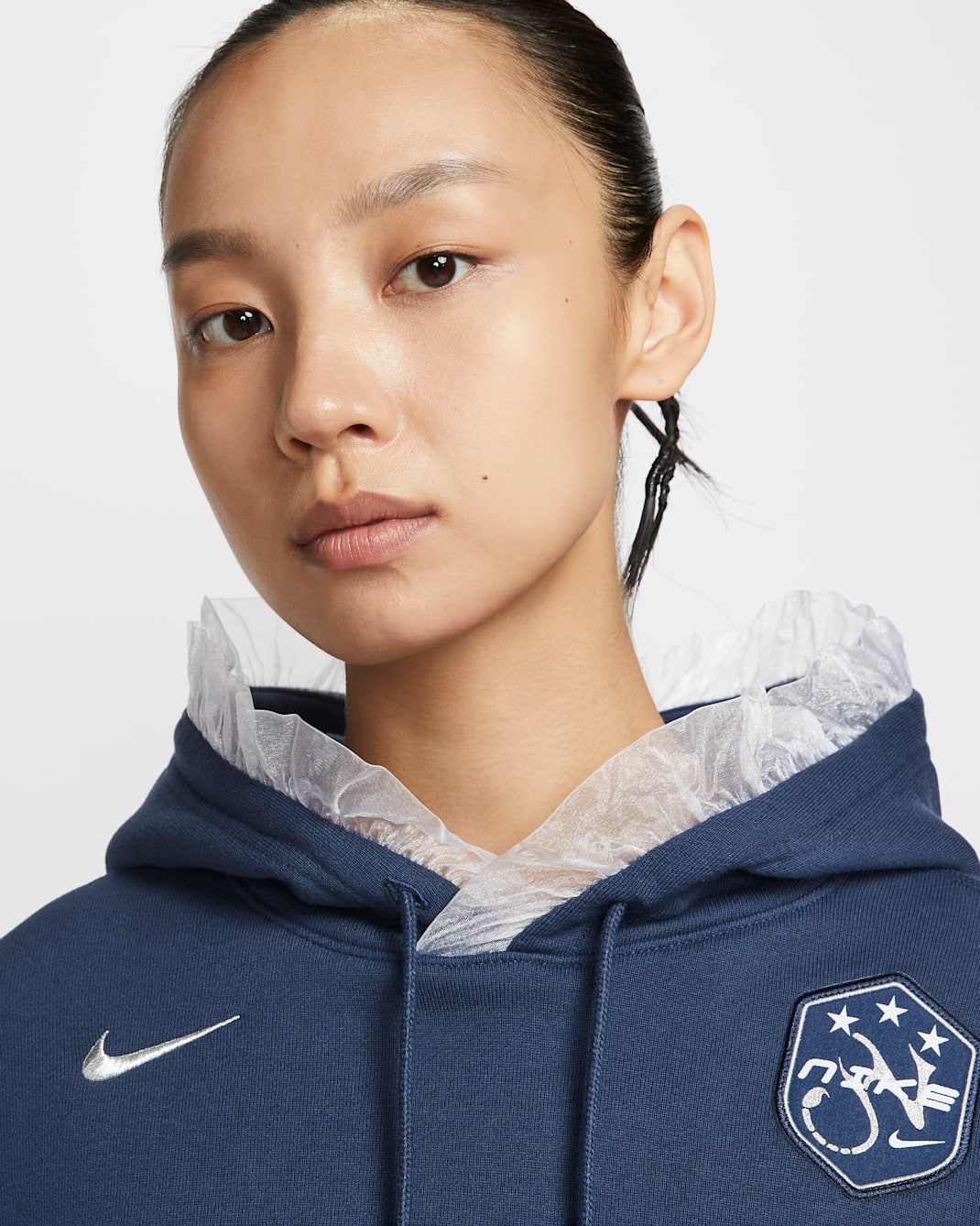 Nike Sportswear Women's Oversized Cropped French Terry Pullover Hoodie - Midnight Navy