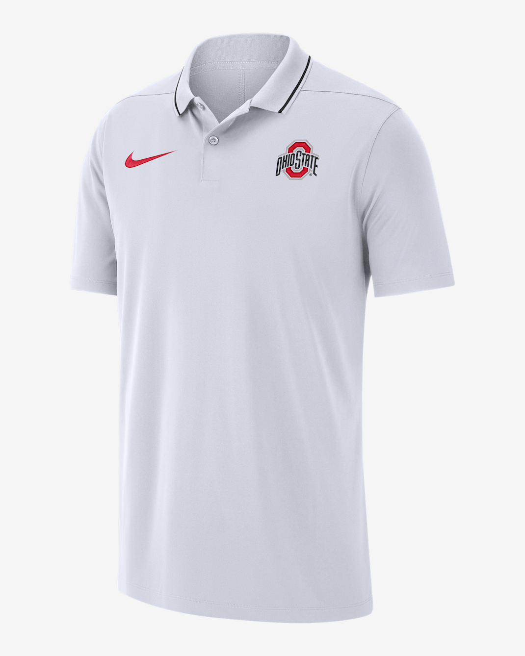Ohio State Men's Nike Dri-FIT College Coaches Polo - White/Black/University Red