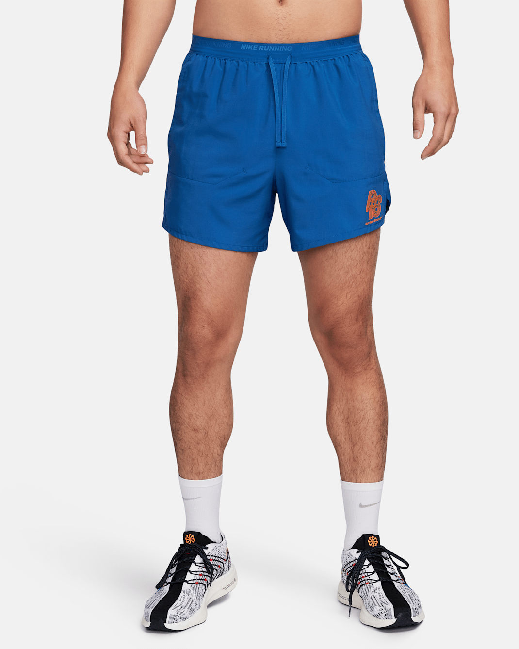 Nike Running Energy Stride Men's 13cm (approx.) Brief-Lined Running Shorts - Court Blue/Court Blue/Safety Orange