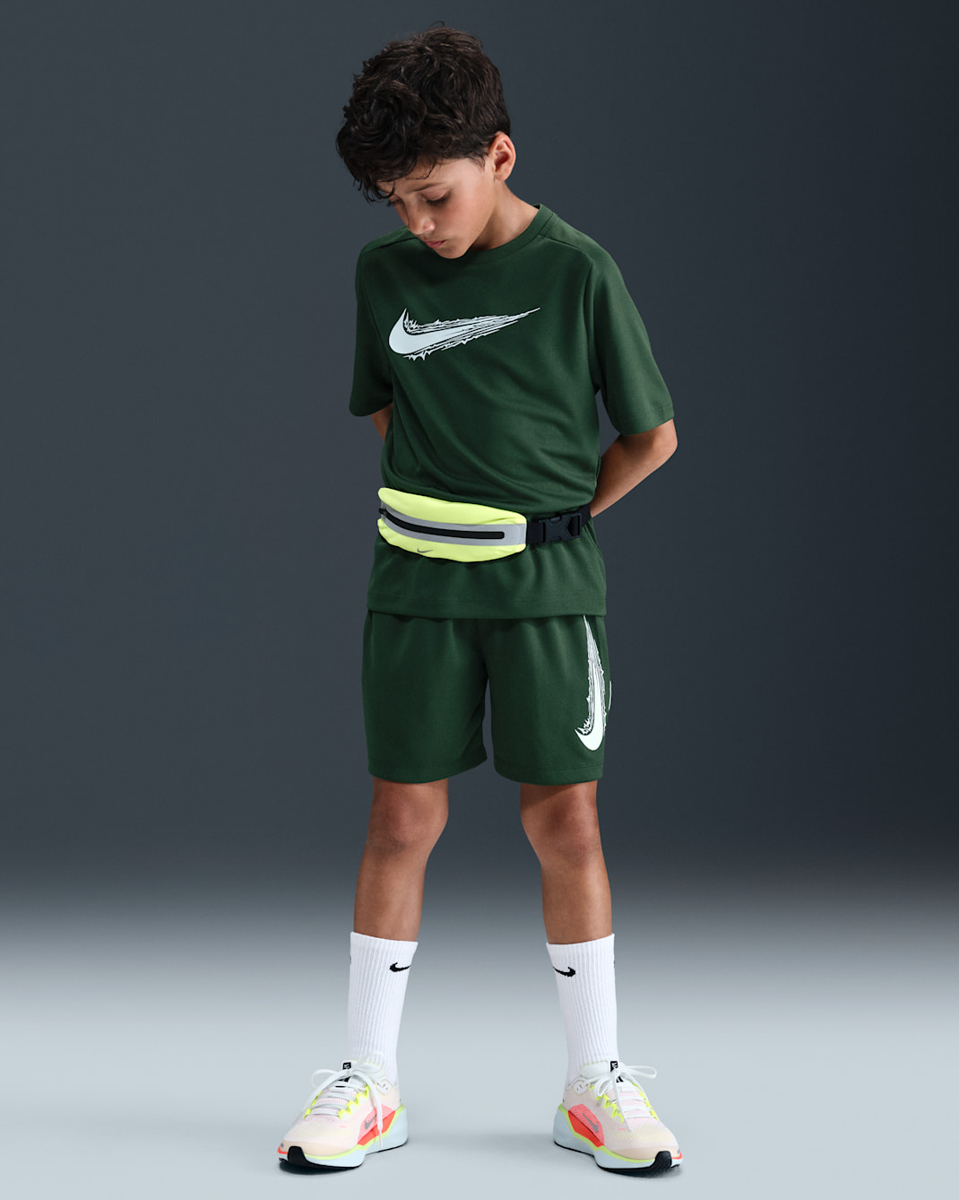 Nike Multi Pantalons curts Dri-FIT - Nen - Fir/Blanc/Blanc