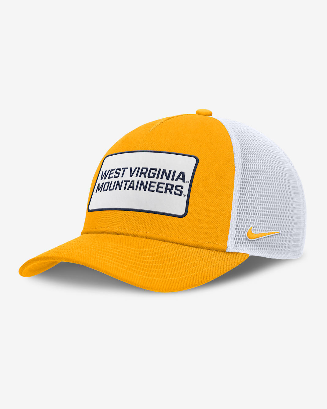 West Virginia On-Field Rise Men's Nike Nike College Trucker Adjustable Hat - Gold