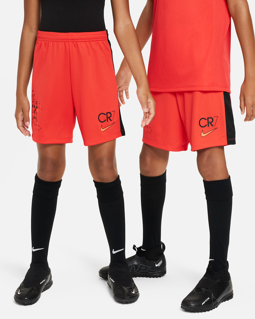 CR7 Older Kids' Dri-FIT Academy23 Football Shorts - Light Crimson/Black