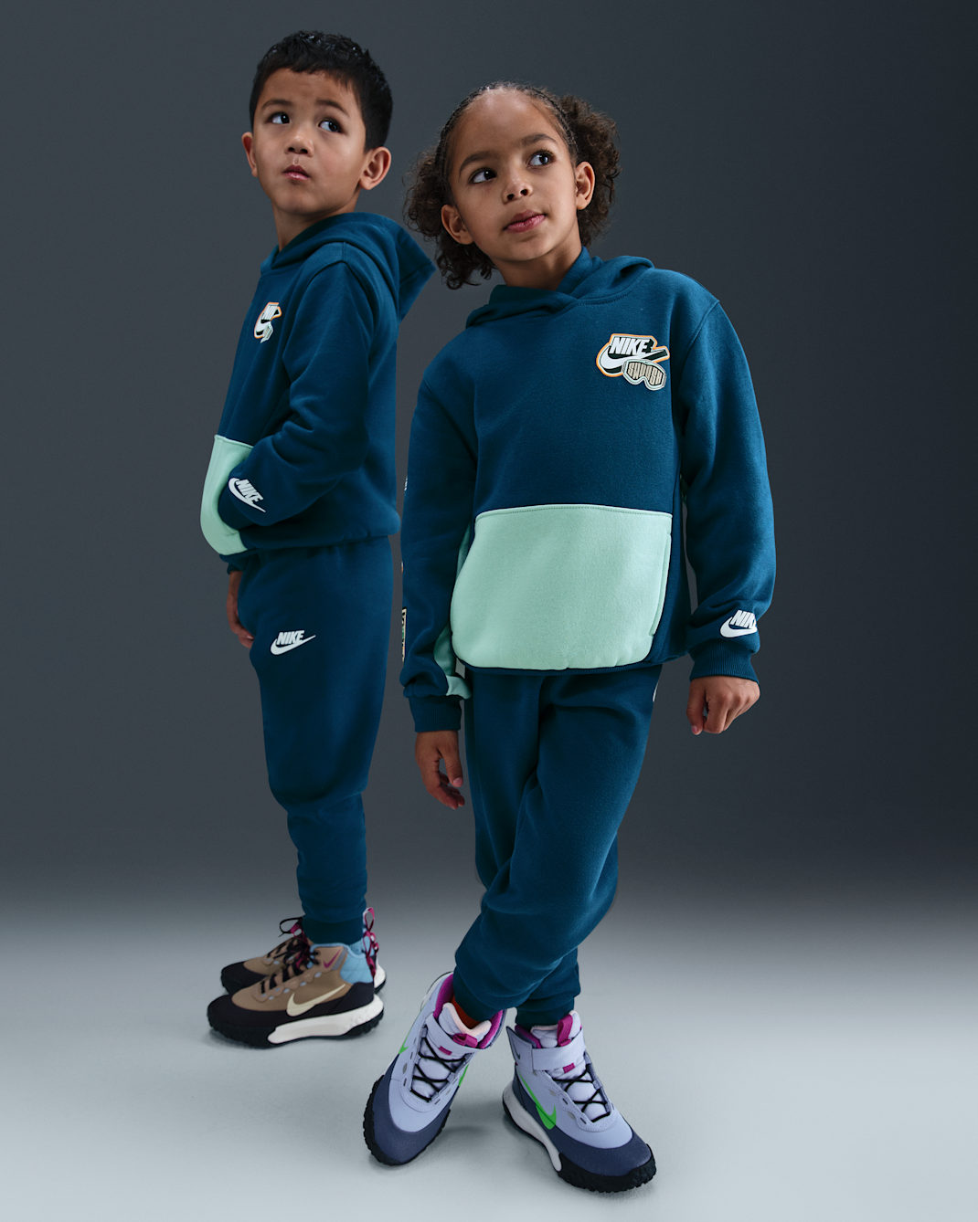 Nike Little Kids' Fleece Pullover Hoodie and Joggers Set - Blue Force