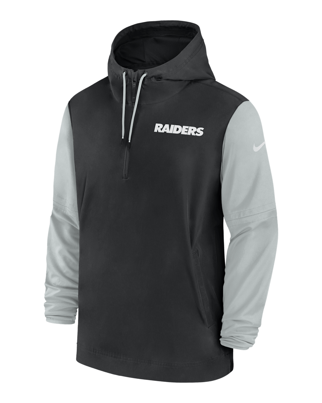 Las Vegas Raiders Sideline Pre-Game Player Men's Nike NFL 1/2-Zip Hooded Jacket - Black