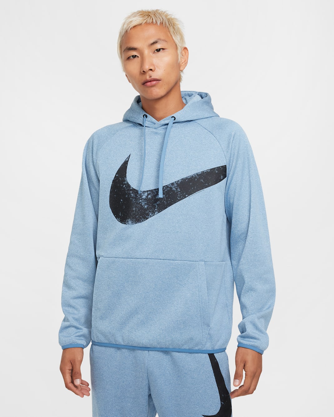 ナイキ メンズ Therma-FIT プルオーバー フィットネスパーカー - エーゲストーム/ヘザー/エーゲストーム/ブラック