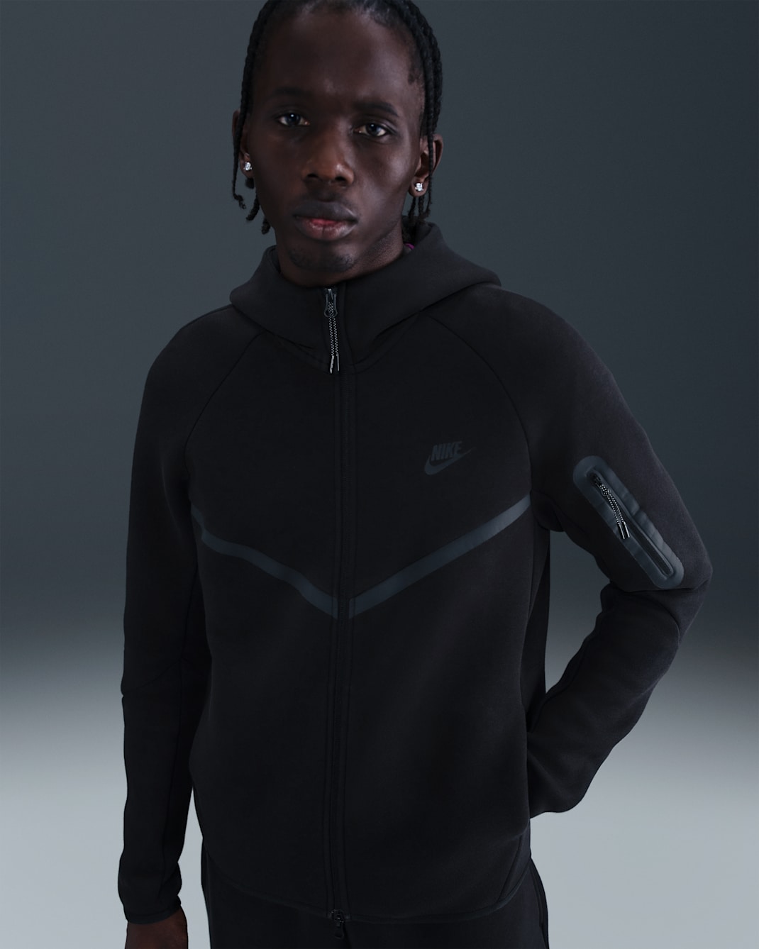Nike Tech Men's Fleece Windrunner Full-Zip Jacket - Black/Black