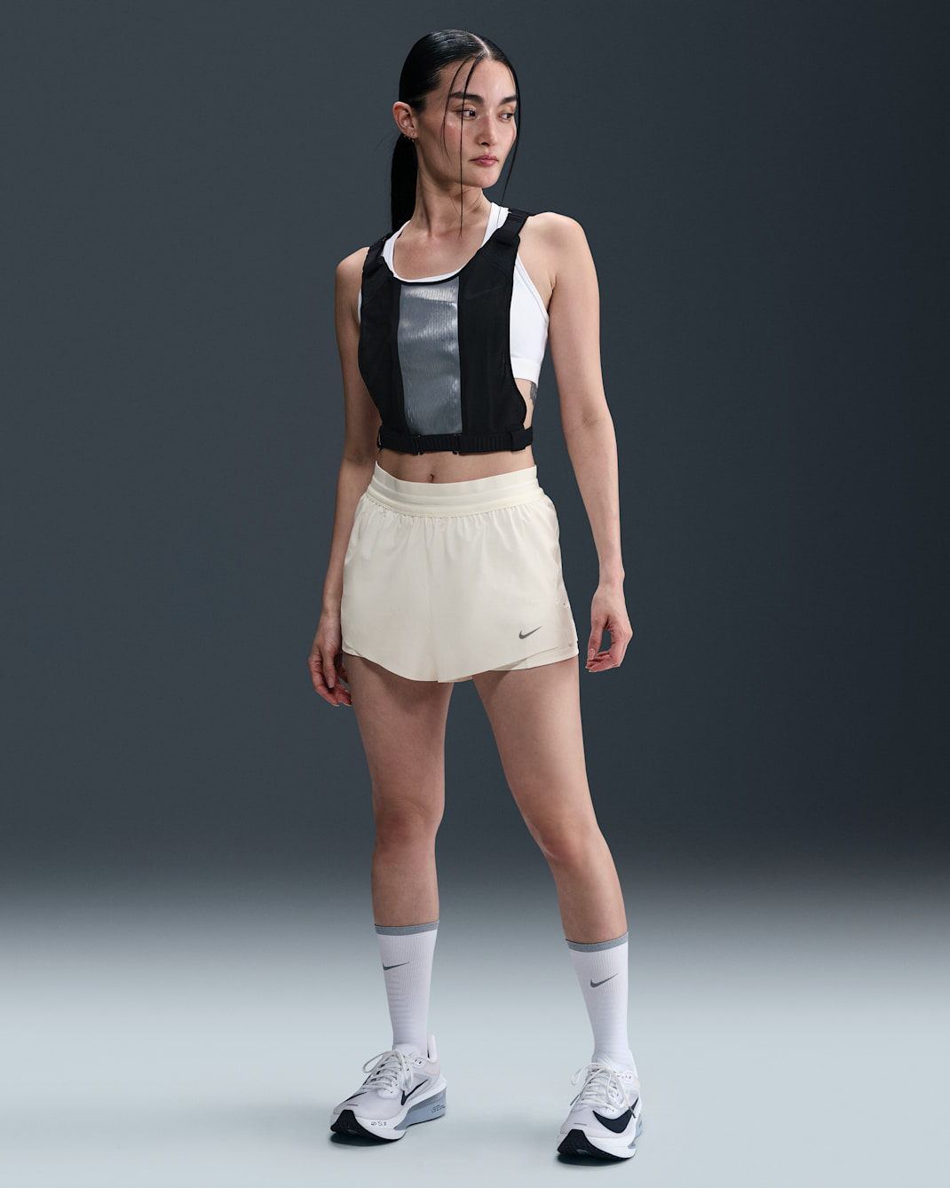 Nike Swift Women's Dri-FIT Mid-Rise 2-in-1 Running Shorts - Sail